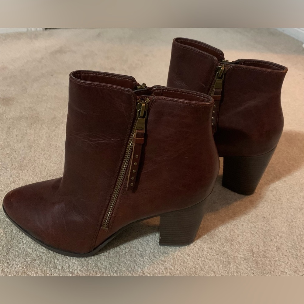 Lauren Ralph Lauren “Fahari” Burgundy Leather Booties - Women’s Size 11